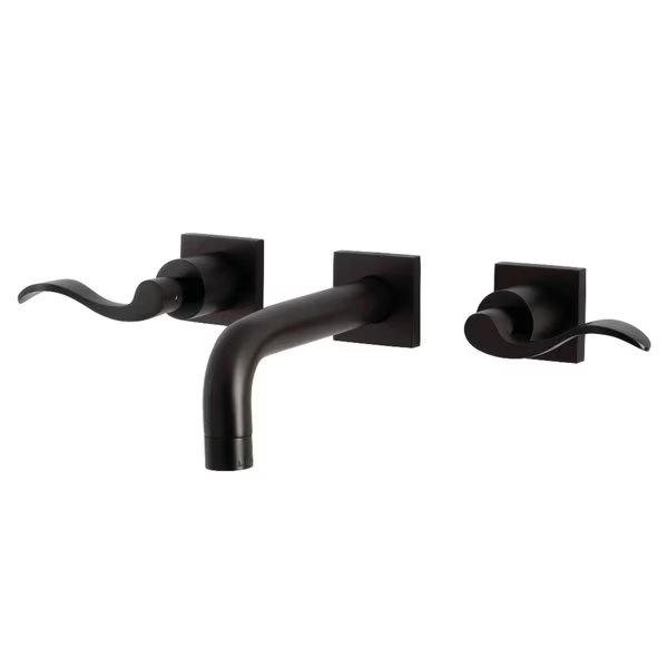 KS6125DFL Two-Handle Wall Mount Bathroom Faucet, Oil Rubbed Bronze, Kingston Brass, Mfr#: KS6125DFL